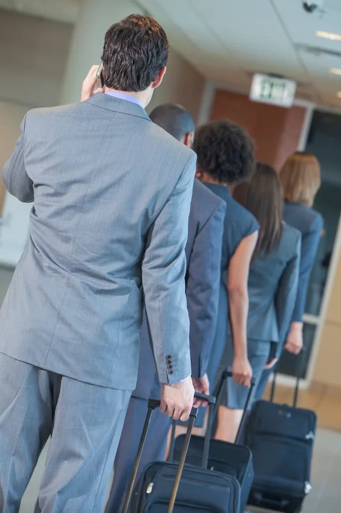 A traveler checking in at an airline counter before departure