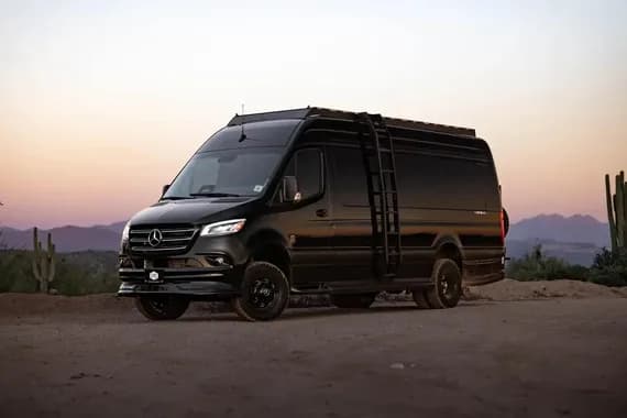 A high-roof executive van ready for a group transfer